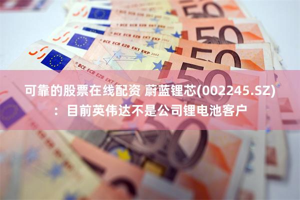 可靠的股票在线配资 蔚蓝锂芯(002245.SZ)：目前英伟达不是公司锂电池客户