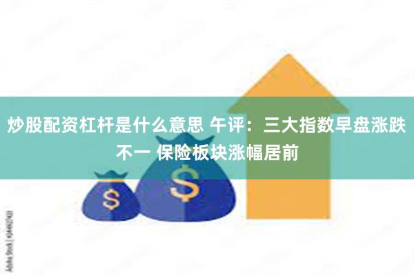 炒股配资杠杆是什么意思 午评：三大指数早盘涨跌不一 保险板块涨幅居前