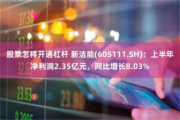 股票怎样开通杠杆 新洁能(605111.SH)：上半年净利润2.35亿元，同比增长8.03%
