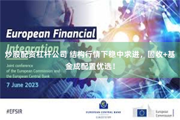 炒股配资杠杆公司 结构行情下稳中求进，固收+基金成配置优选！